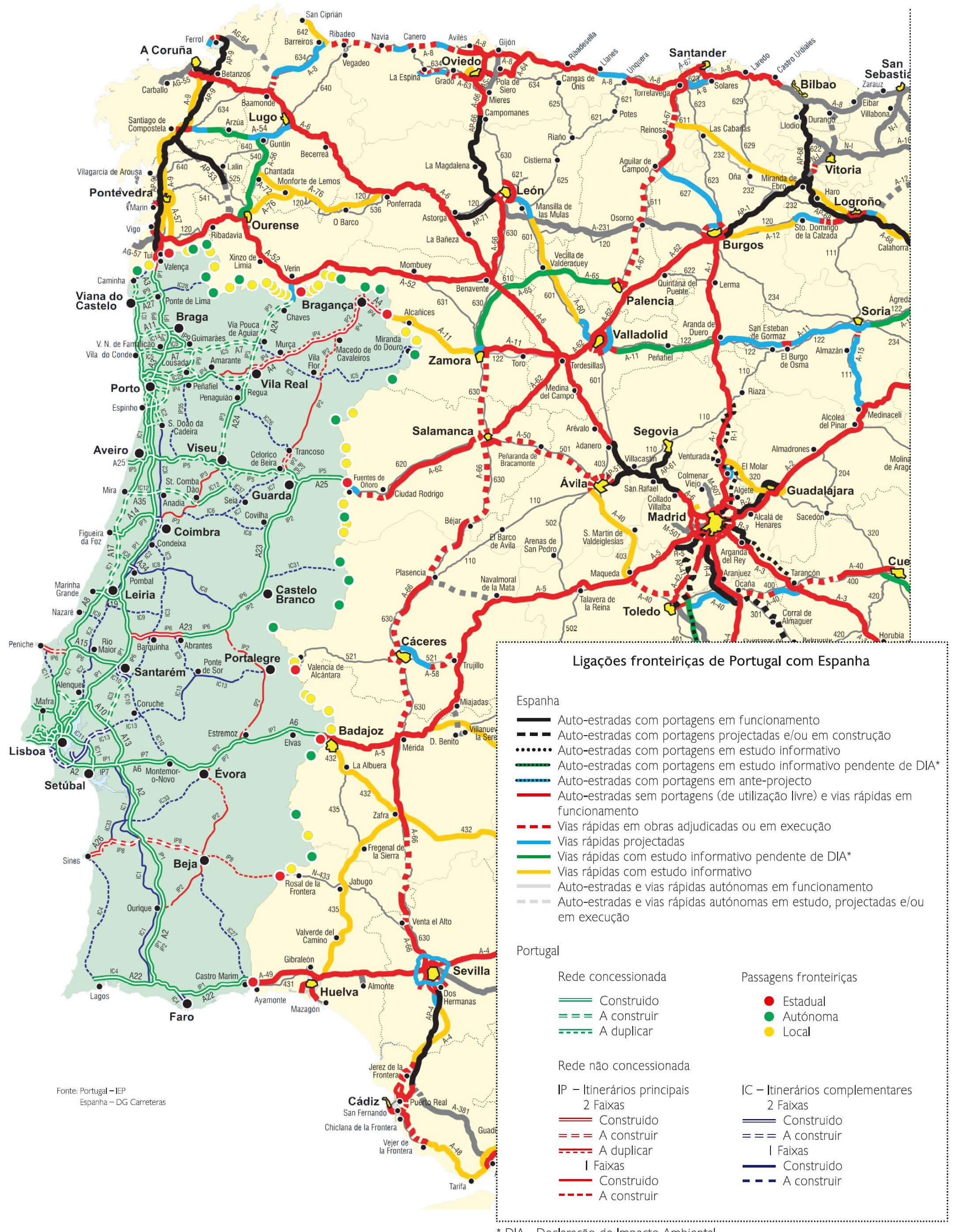 Portugal stadte strase Map