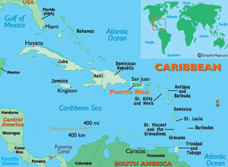 Puerto Rico karte karibik
