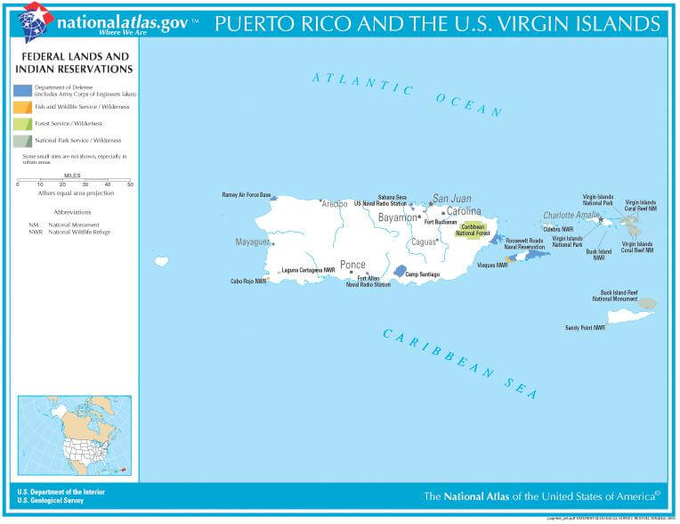 puerto rico federal lands indienn reservations karte 2003