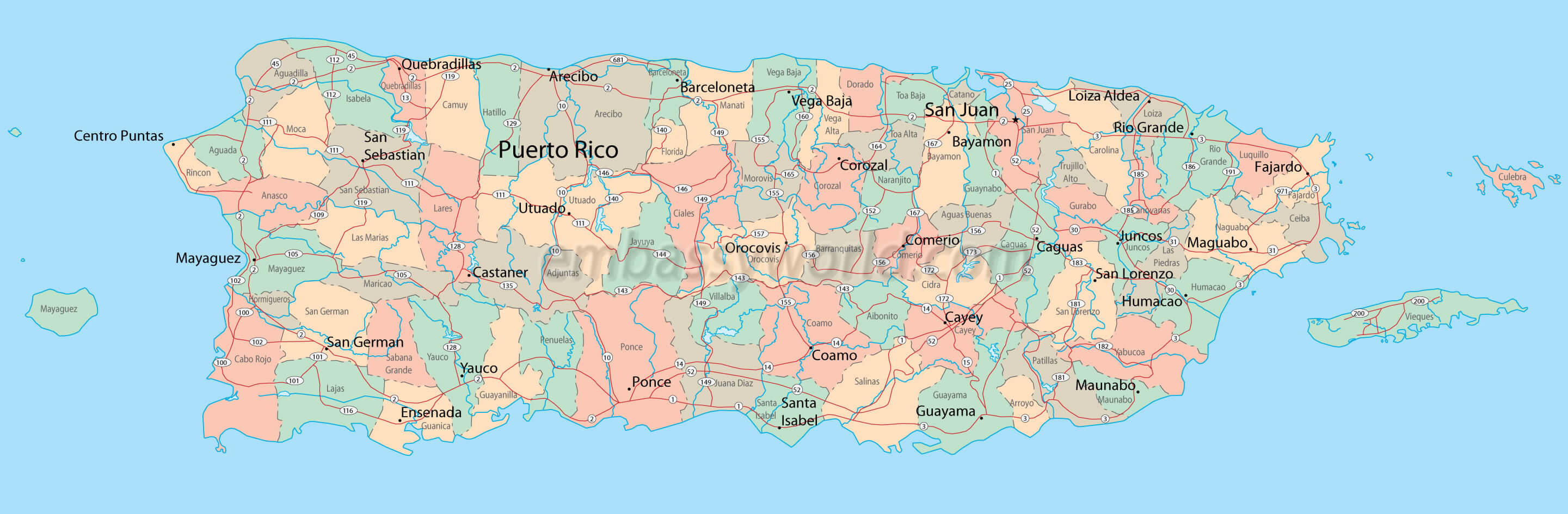 stadte karte von puerto rico