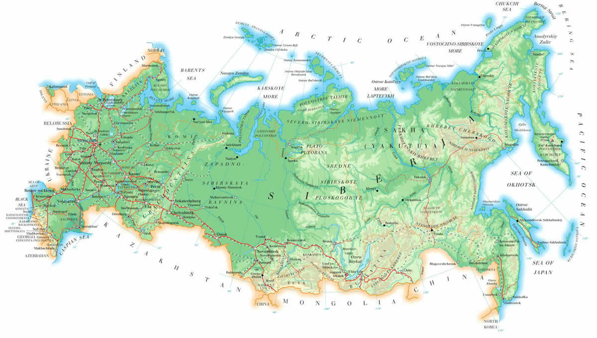 karte physikalisch russland