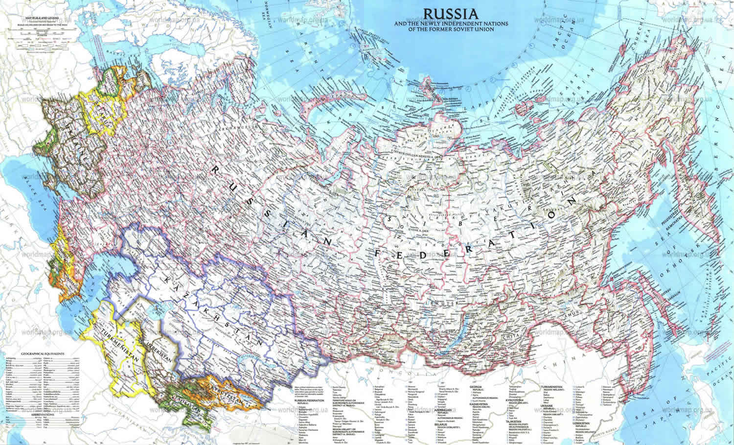 karte von russland englisch