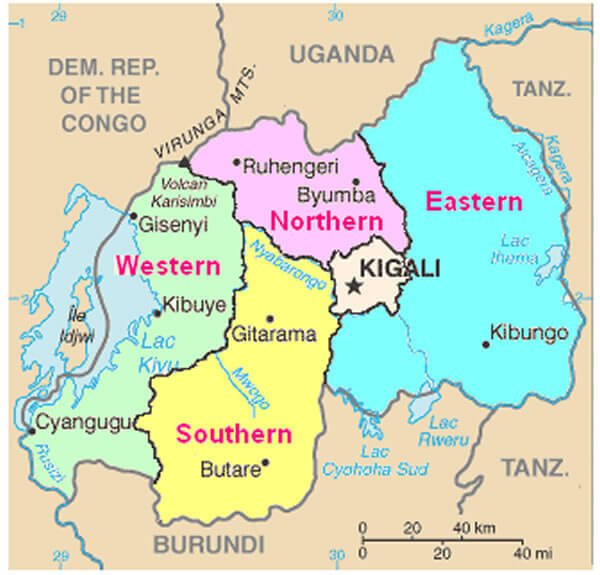 rwanda provinzen karte