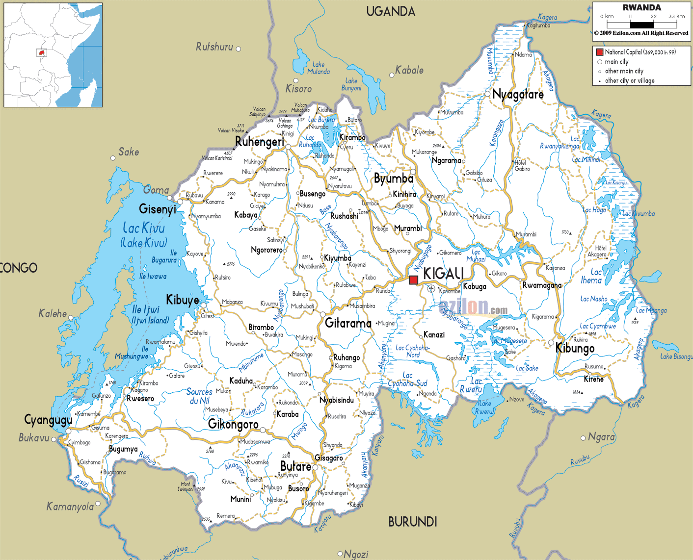 strase karte von rwanda
