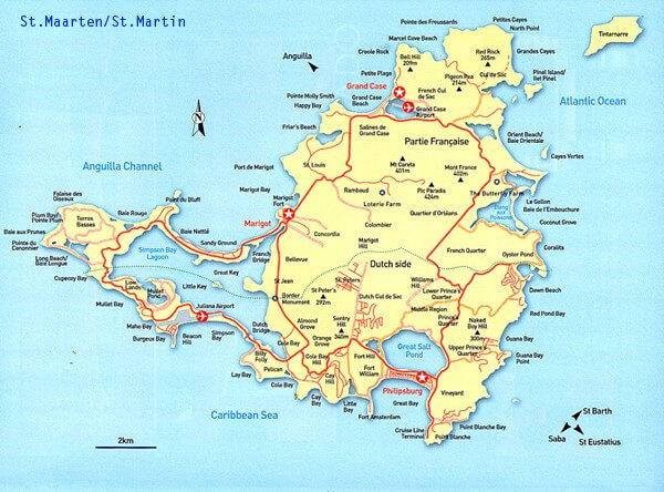 Saint Martin karte