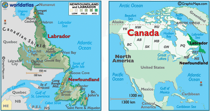 Saint Pierre Miquelon karte nordlich amerika