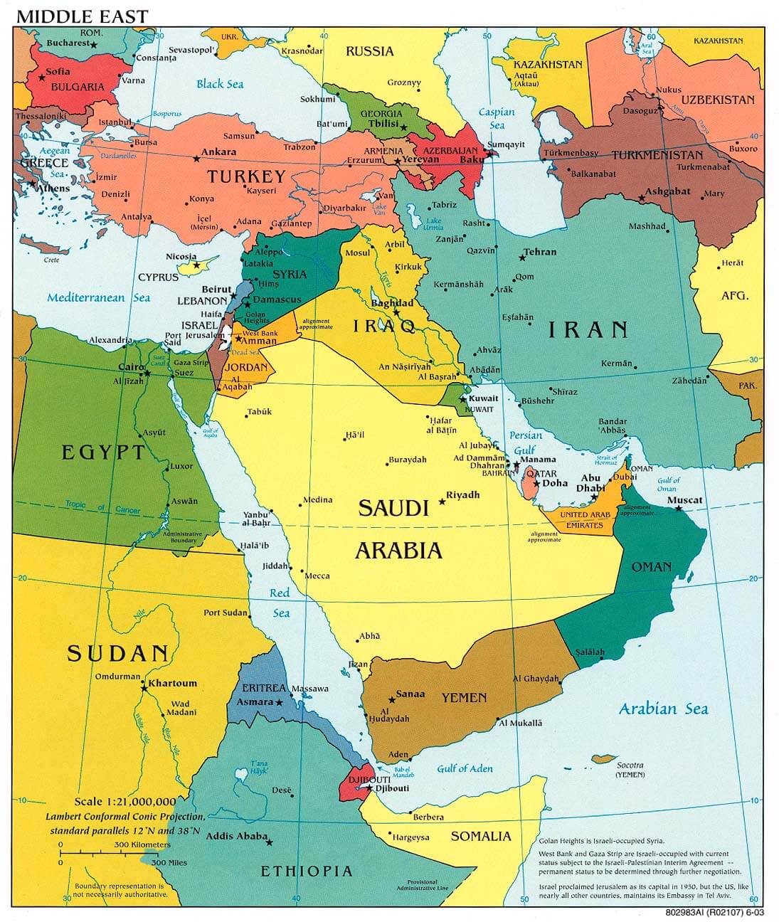 politisch karte von saudi arabischeien