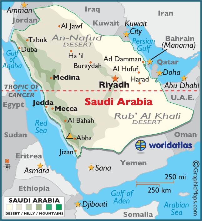saudi arabischeien karte