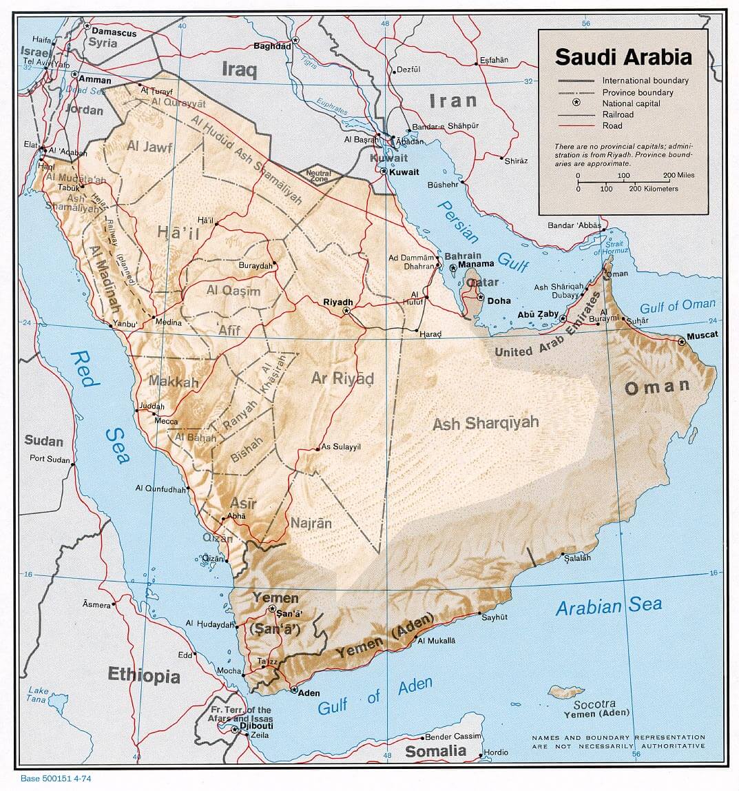 saudi arabischeien linderung karte