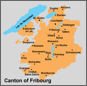 canton von Fribourg karte