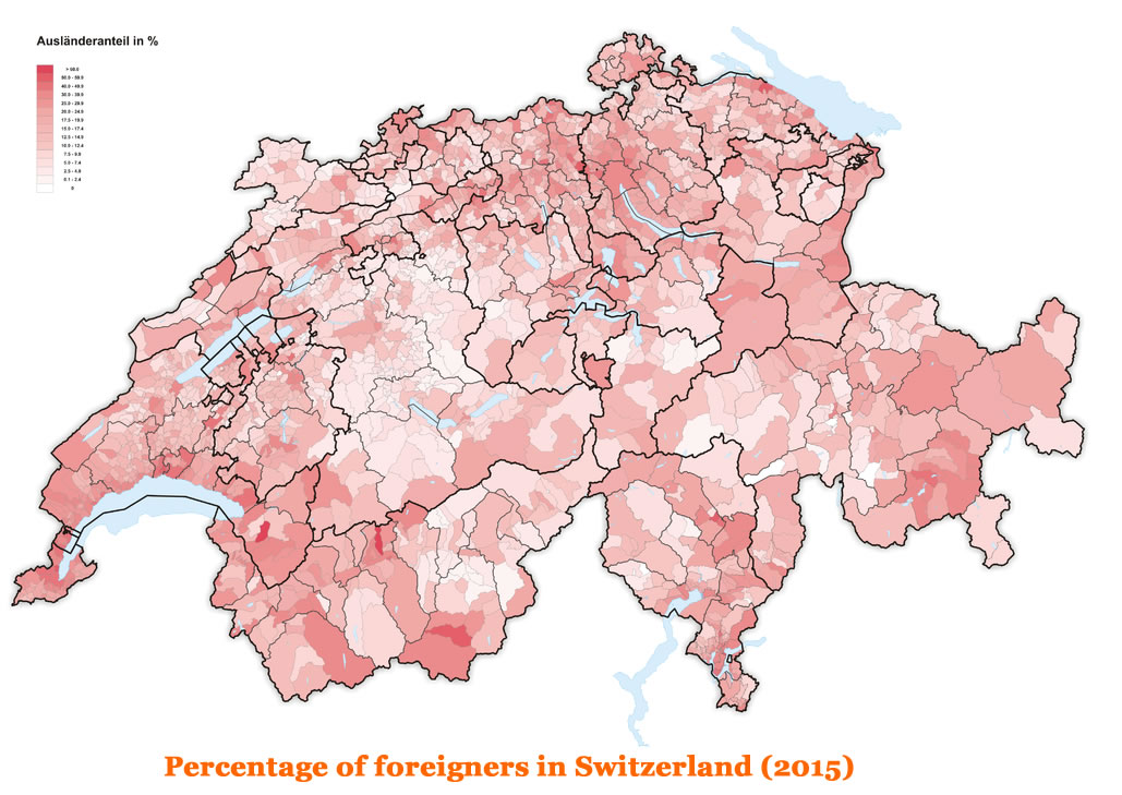 percentage von foreigners im schweiz 2015