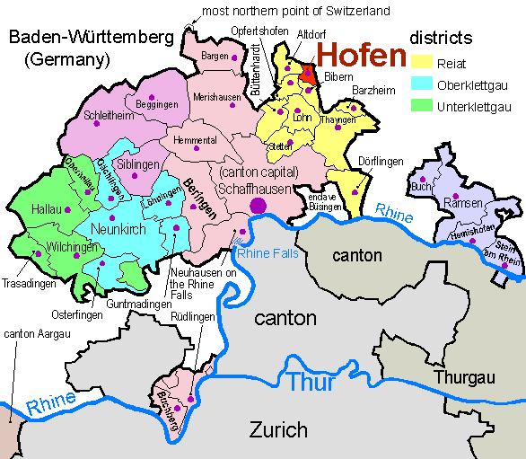 Schaffhausen kanton karte