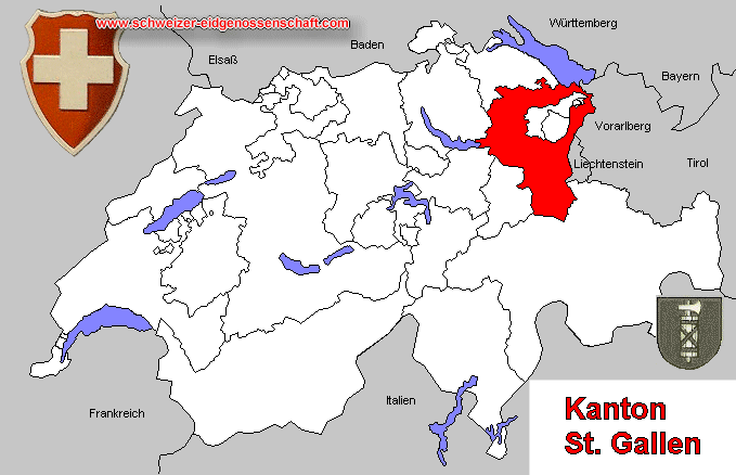 St Gallen Kanton karte