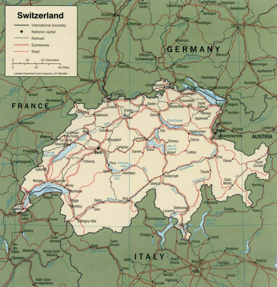 strase karte von schweiz