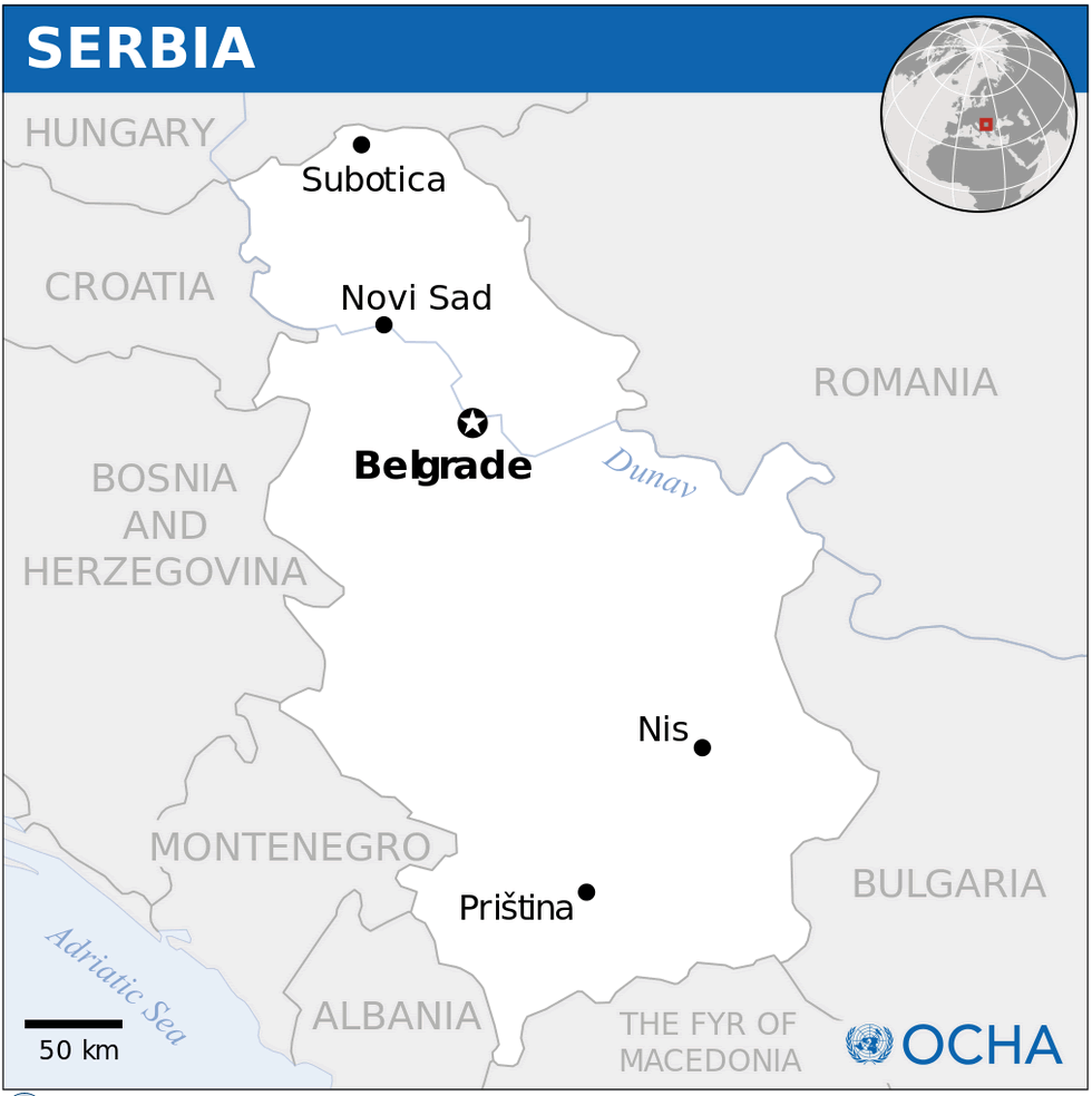 serbien lage karte