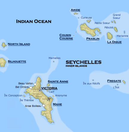 indienn ozean seychellen karte