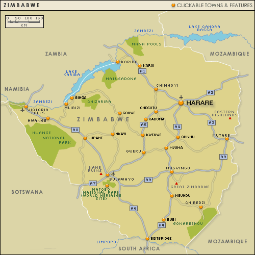 simbabwe karten