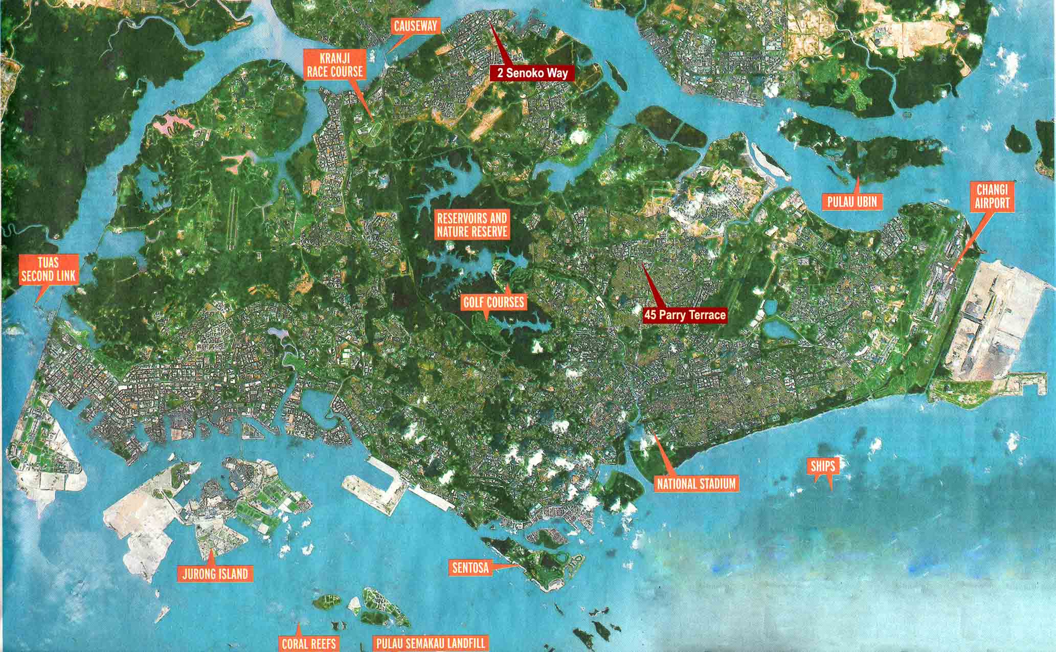 satellit bild von singapur