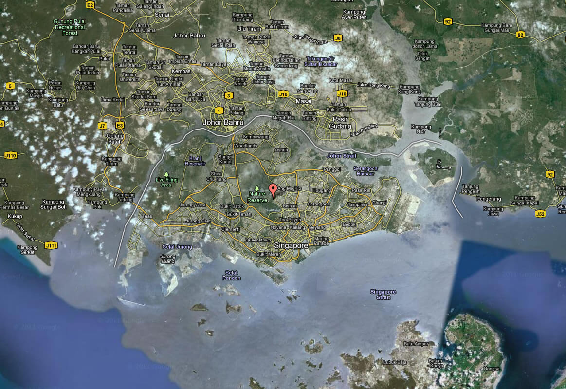 satellit karte von singapur