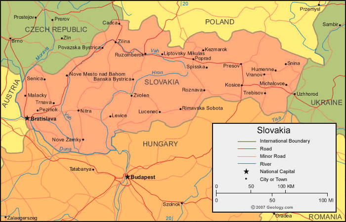 karte von slowakei