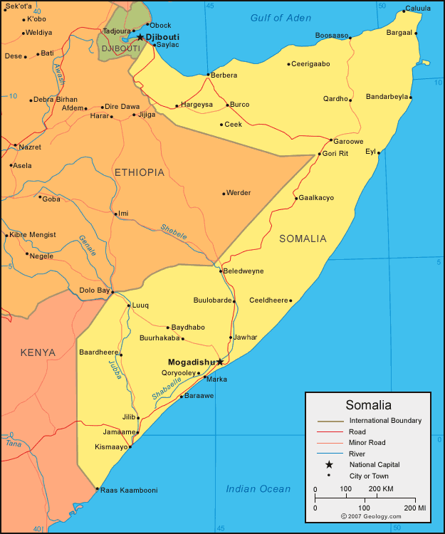 karte von Somalia