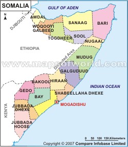 somalia regionen karte