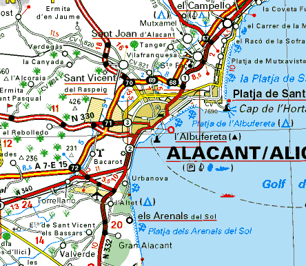 Alicante regional karte