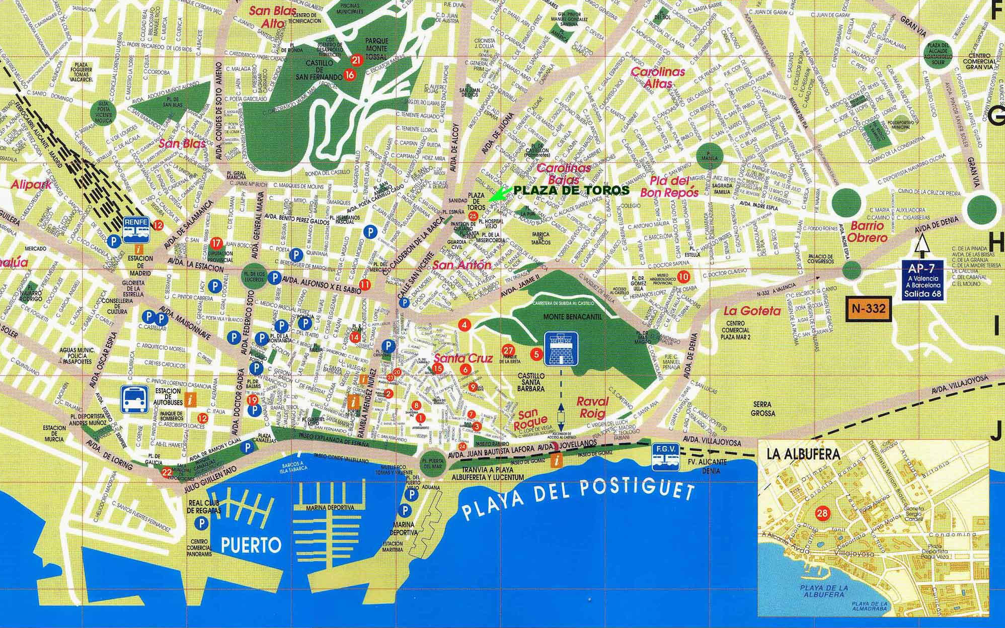 Alicante stadt center karte