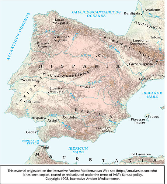 Hispania spanien Map