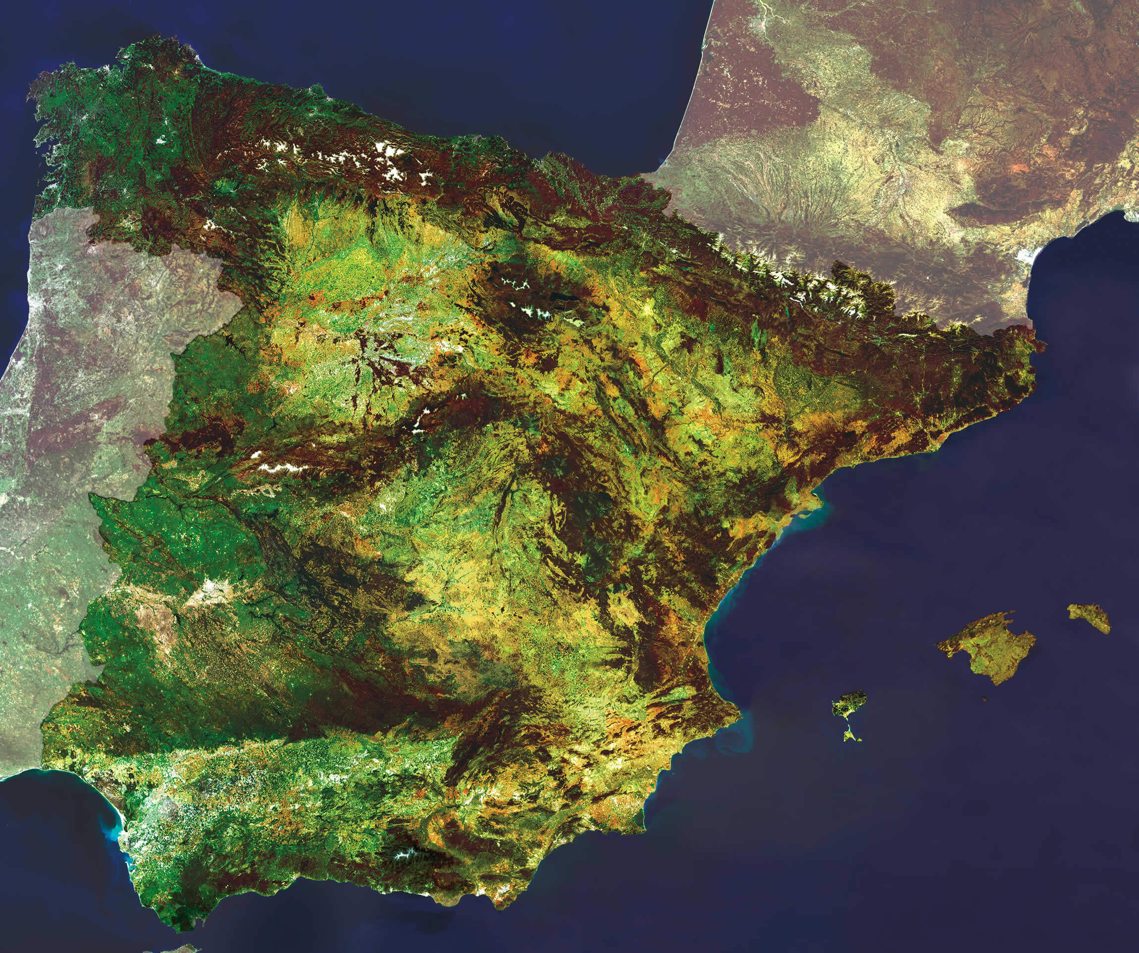 satellit Image karte von spanien