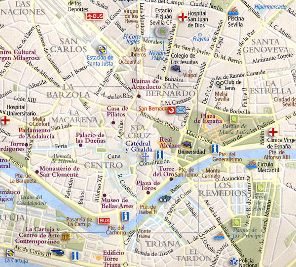 Sevilla tourist karte