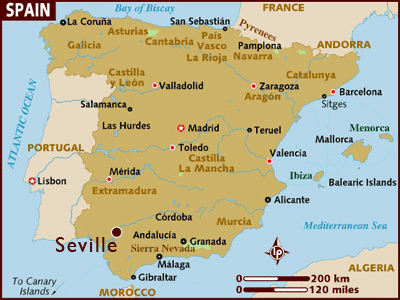 spanien Sevilla karte