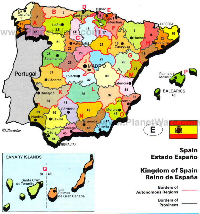 spanien regionen Map