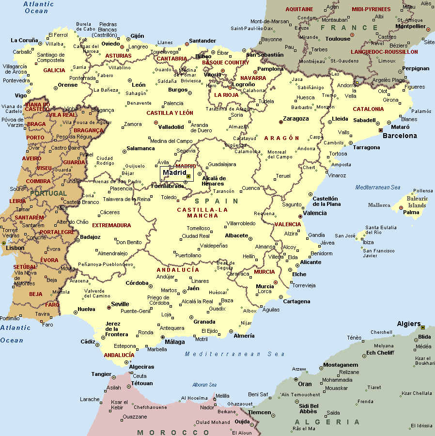 spanien politisch Map