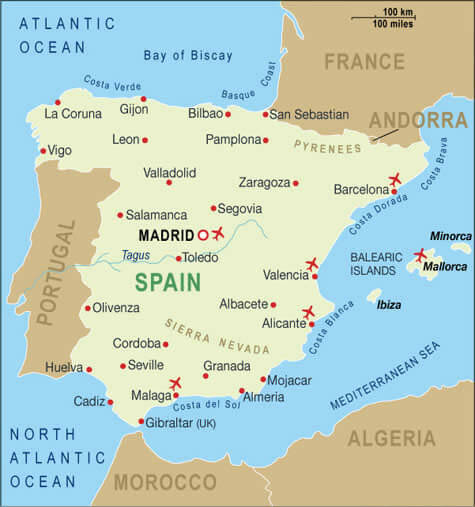 spanien Country Map