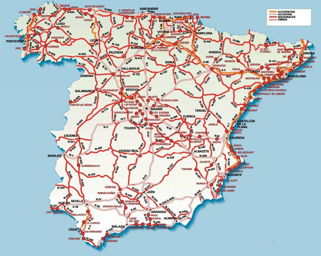 spanien stadte strase Map