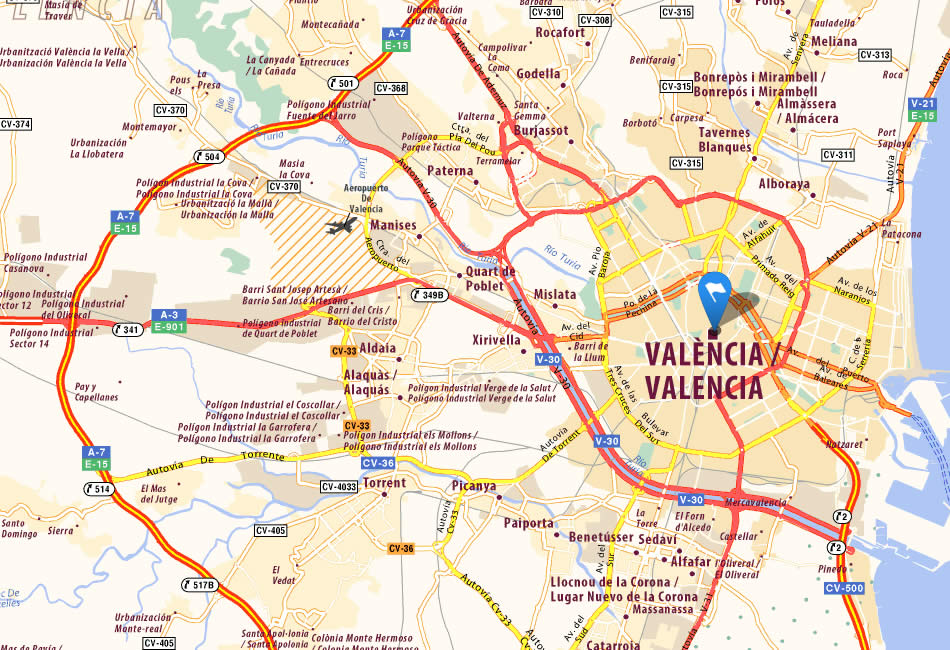 Valencia karte