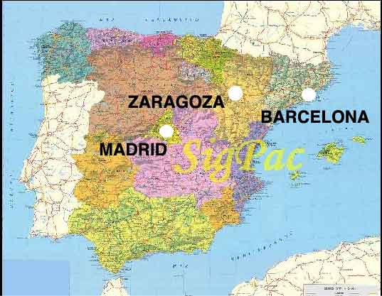 Zaragoza peninsula karte