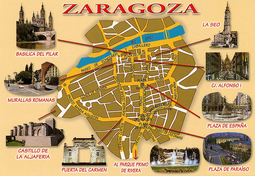 Zaragoza tourist karte