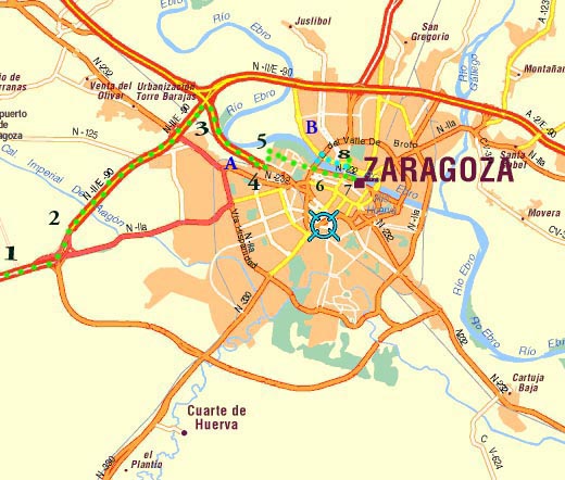 Zaragoza surround karte