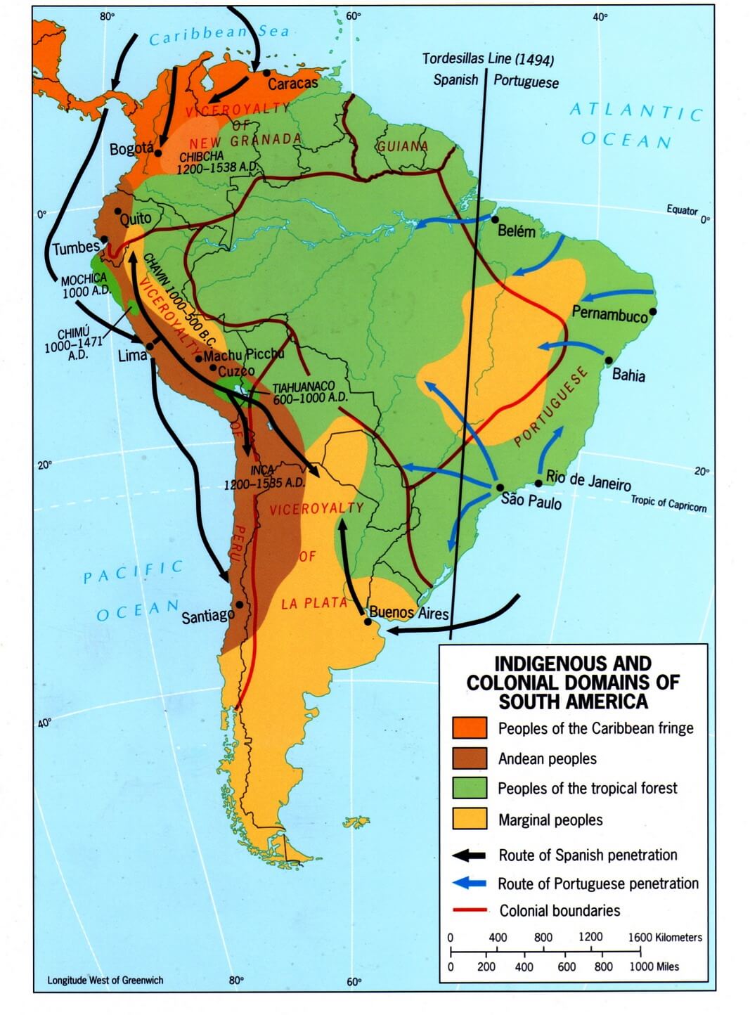 sudamerika colonies karte