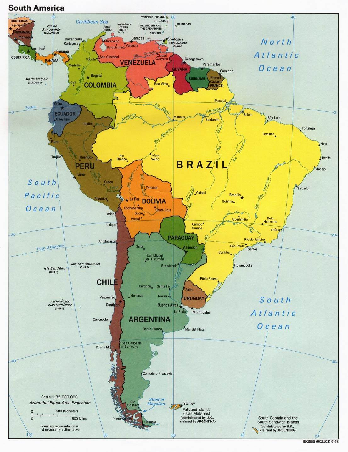 sudamerika karte brasilien