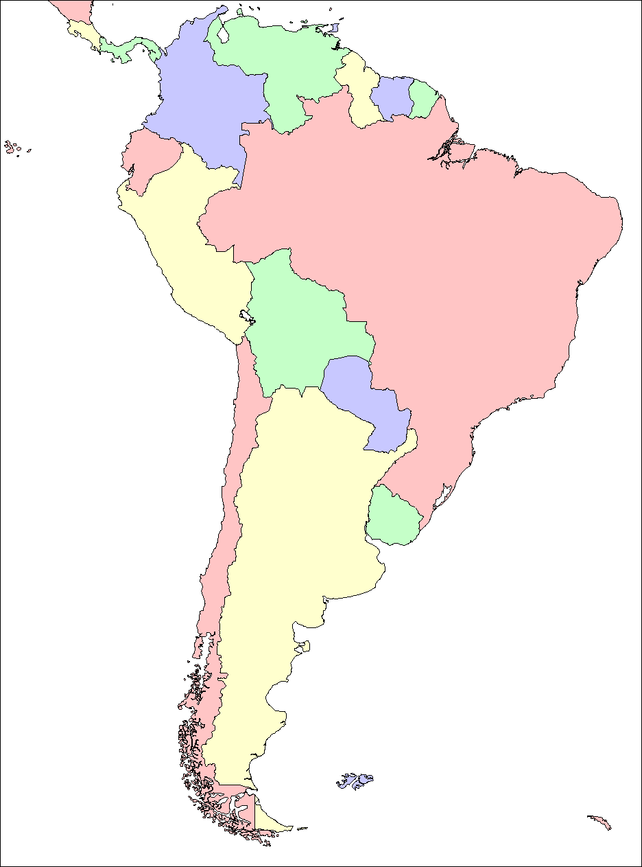 sudamerika leer karte