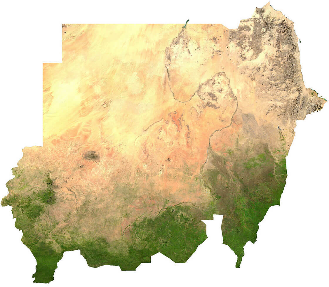 sudan satellit bild karte
