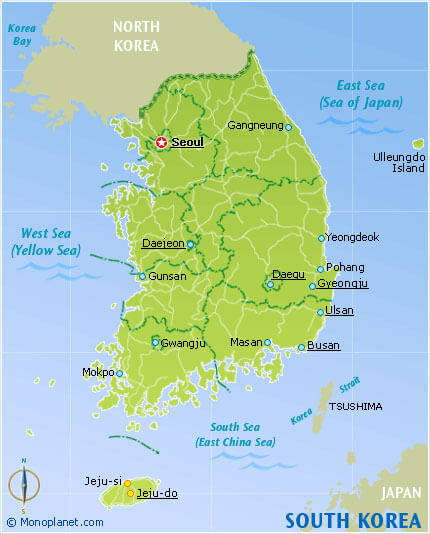 karte von sudkorea