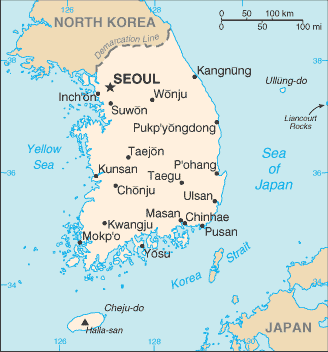 korea sud karte