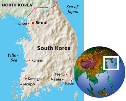 sudkorea karte die welt