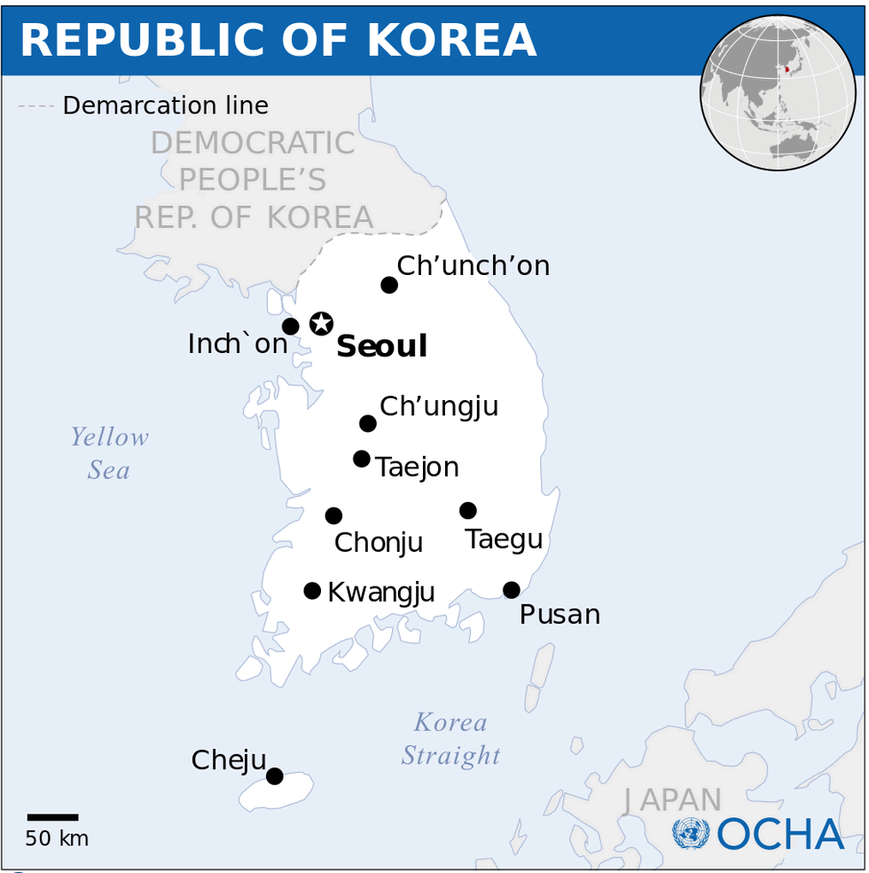 sudkorea lage karte