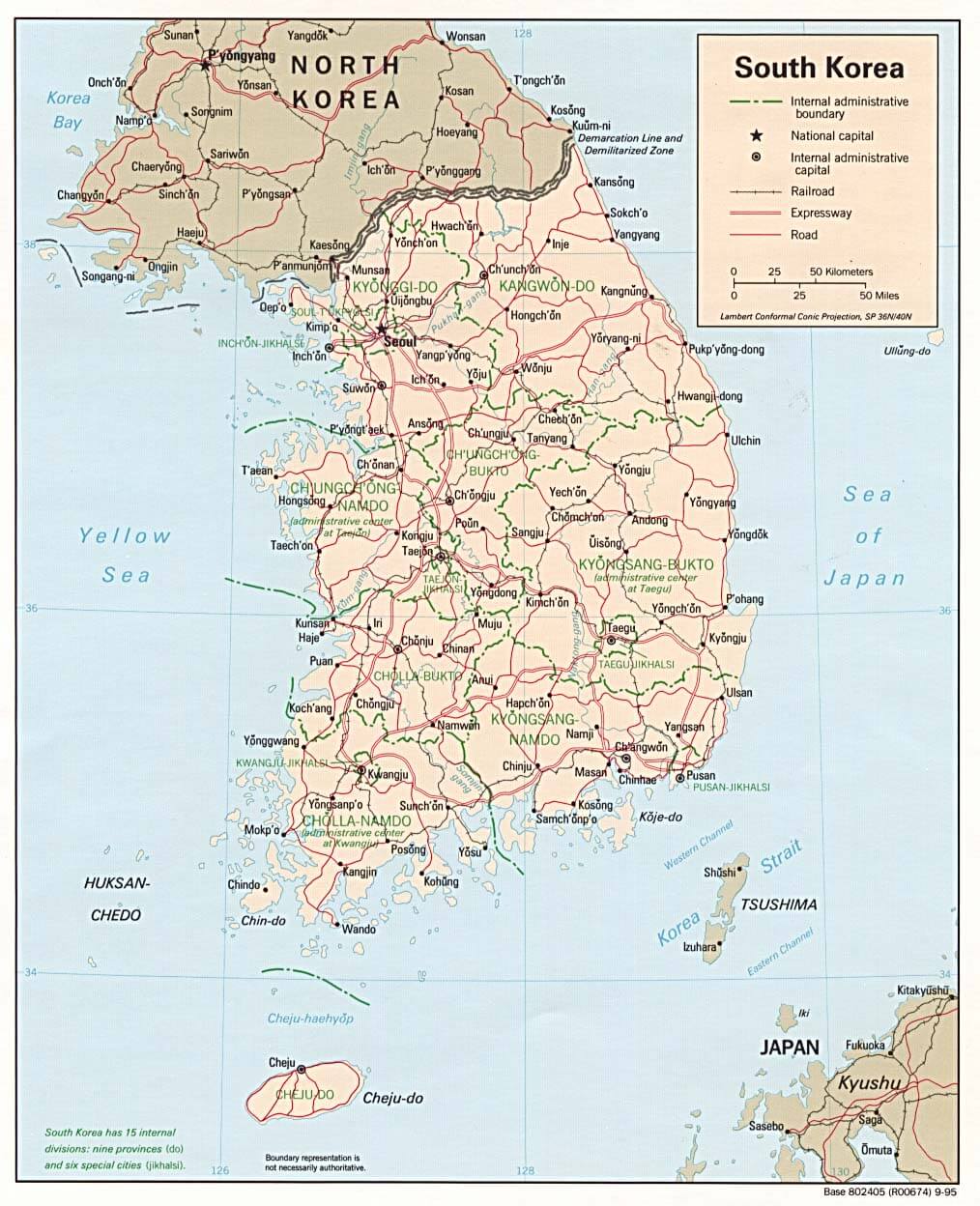 sudkorea politisch karte