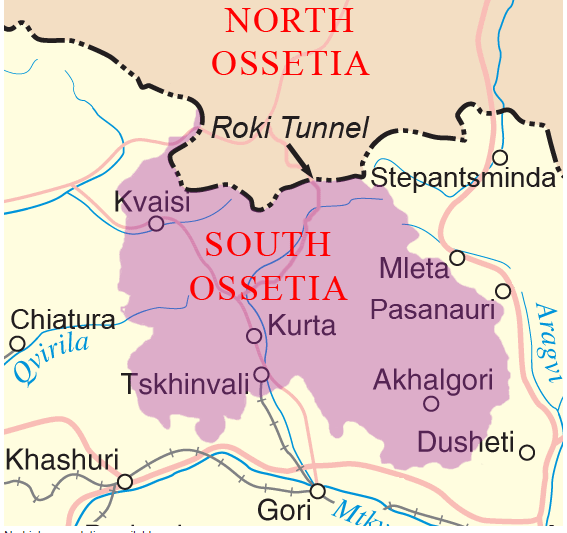 sudossetien regionen karte